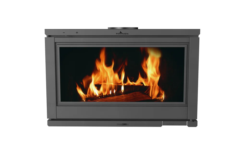 CALEFACTOR DOBLE APLICACIÓN A LEÑA OMBU 1120 27000 kcal - Salida de humo 10" - 240m2  - TROMEN [01-000-038]