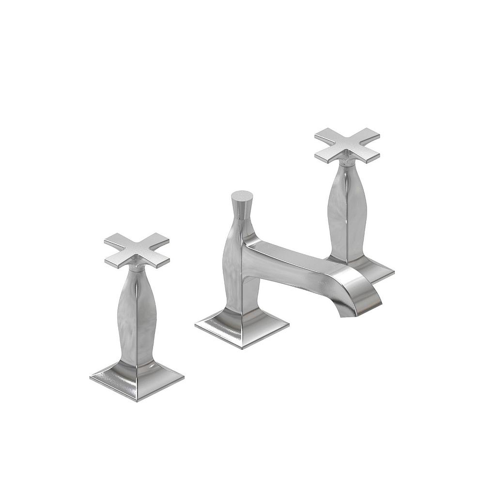 GRIFERÍA LAVATORIO BICOMANDO NEW CASTLE ETS CRUZ BLANCO - HIDROMET - 10 AÑOS DE GARANTÍA [51001BLBL]