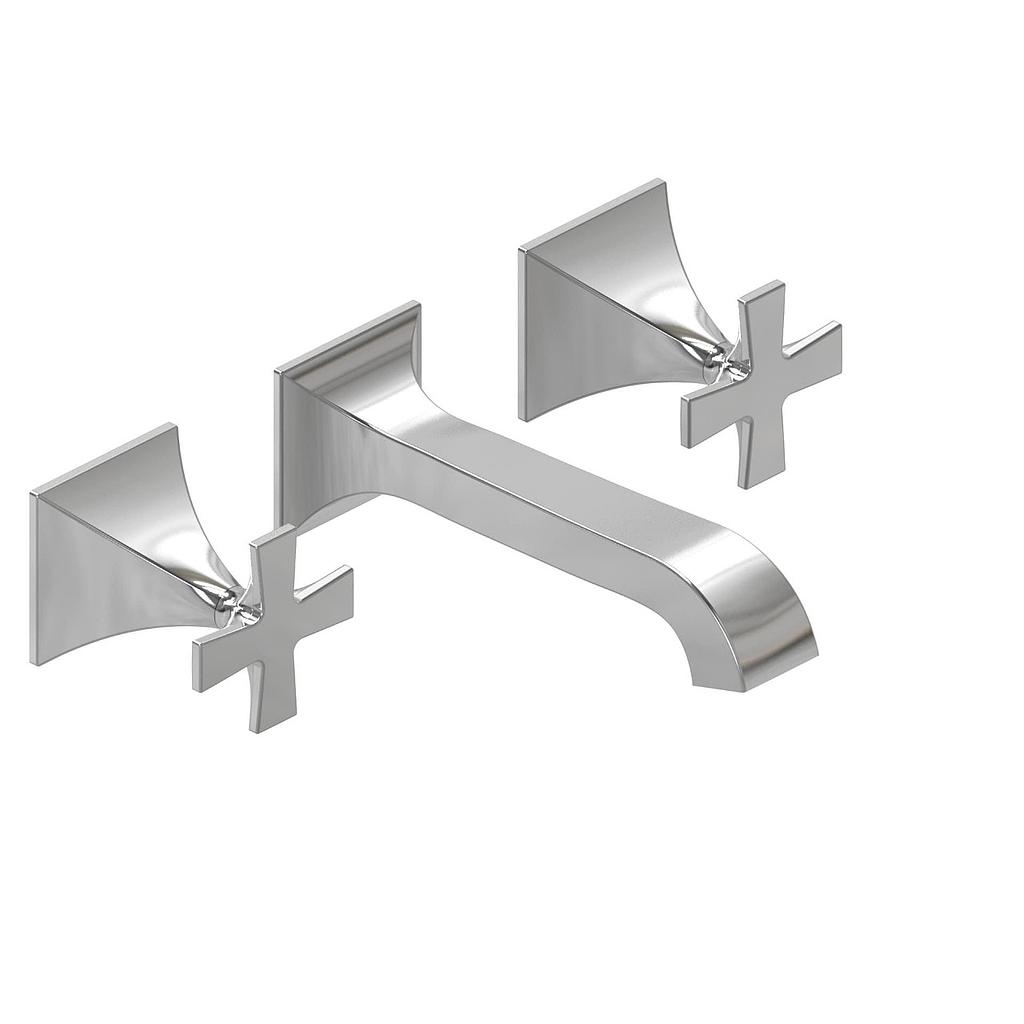 GRIFERÍA LAVATORIO DE PARED BICOMANDO NEW CASTLE ETS CRUZ BLANCO - HIDROMET - 10 AÑOS DE GARANTÍA [51080BLBL]