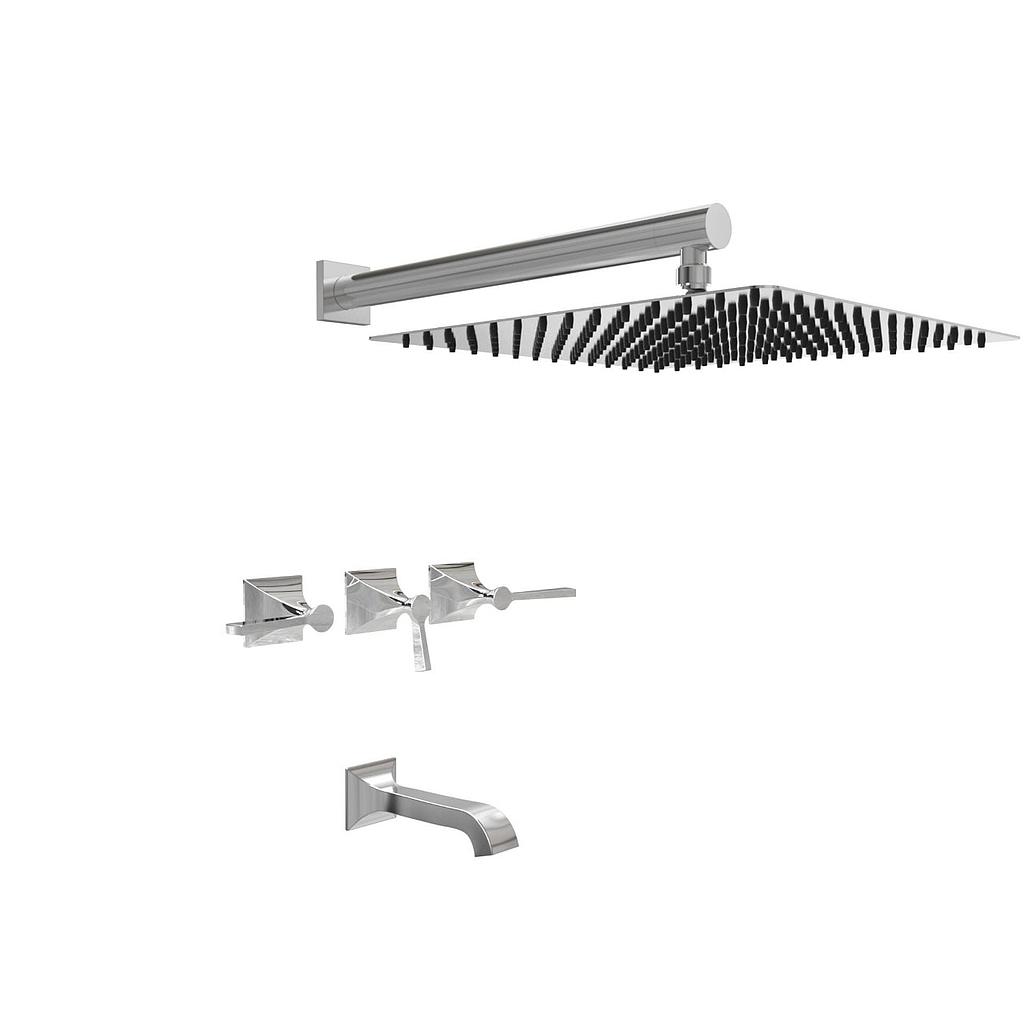 GRIFERÍA BICOMANDO DUCHA CON TRANSFERENCIA NEW CASTLE ETS LEVER WHITE HIDROMET – 10 AÑOS DE GARANTÍA [51008BLBL]