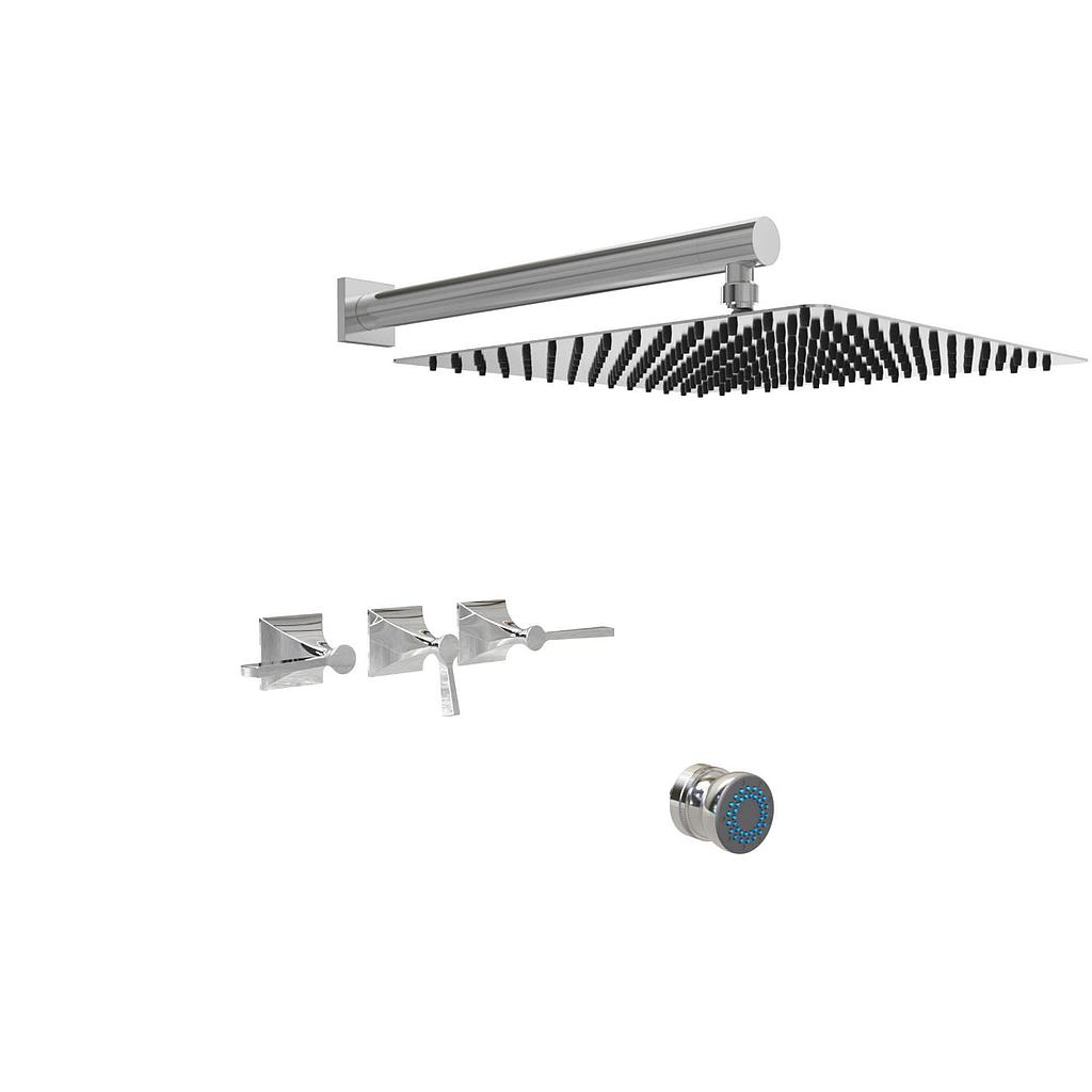 GRIFERÍA BICOMANDO DUCHA 2 VÍAS CON TRANSFERENCIA CON ESCOCESA NEW CASTLE ETS LEVER WHITE HIDROMET – 10 AÑOS DE GARANTÍA [51067BLBL]