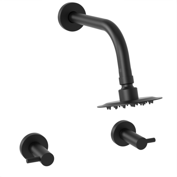 GRIFERÍA BICOMANDO DUCHA SIN TRANSFERENCIA JET BLACK HIDROMET – 10 AÑOS DE GARANTÍA [03704NEGR]