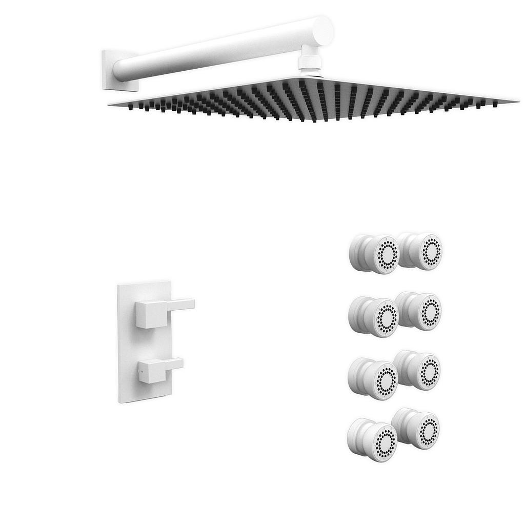 GRIFERÍA MONOCOMANDO DUCHA 2 VÍAS CON ESCOCESA ONE BLOCK WHITE HIDROMET – 10 AÑOS DE GARANTÍA [3557BLBL]