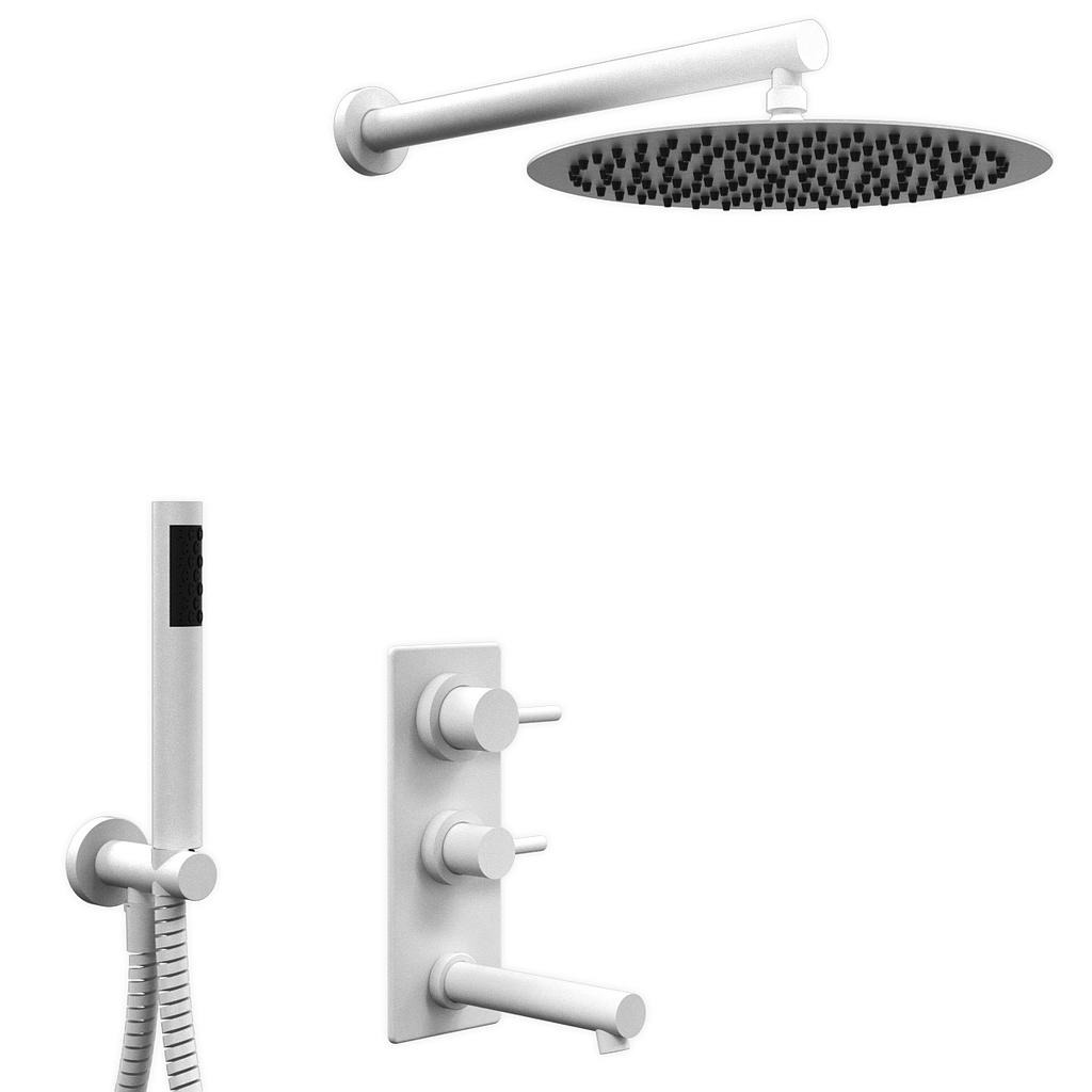 GRIFERÍA MONOCOMANDO DUCHA 3 VÍAS CON DUCHADADOR ONE WHITE HIDROMET – 10 AÑOS DE GARANTÍA [3005BLBL]