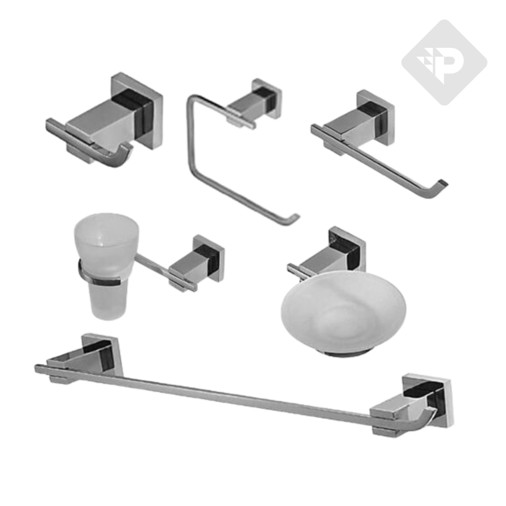 ACCESORIO KIT 6 PIEZAS GEOMETRY CROMO HIDROMET – 10 AÑOS DE GARANTÍA [02882CRCR]
