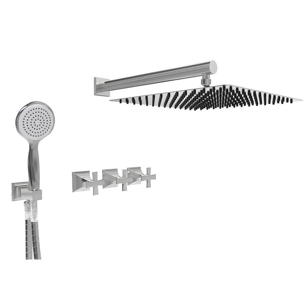 [26345] GRIFERÍA BICOMANDO 2 VÍAS CON TRANSFERENCIA CON DUCHADOR NEW CASTLE ETS CRUZ WHITE HIDROMET – 10 AÑOS DE GARANTÍA [51063BLBL]