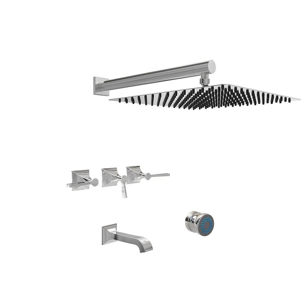 [26354] GRIFERÍA BICOMANDO DUCHA 3 VÍAS CON ESCOCESA NEW CASTLE ETS LEVER WHITE HIDROMET – 10 AÑOS DE GARANTÍA [51045BLBL]