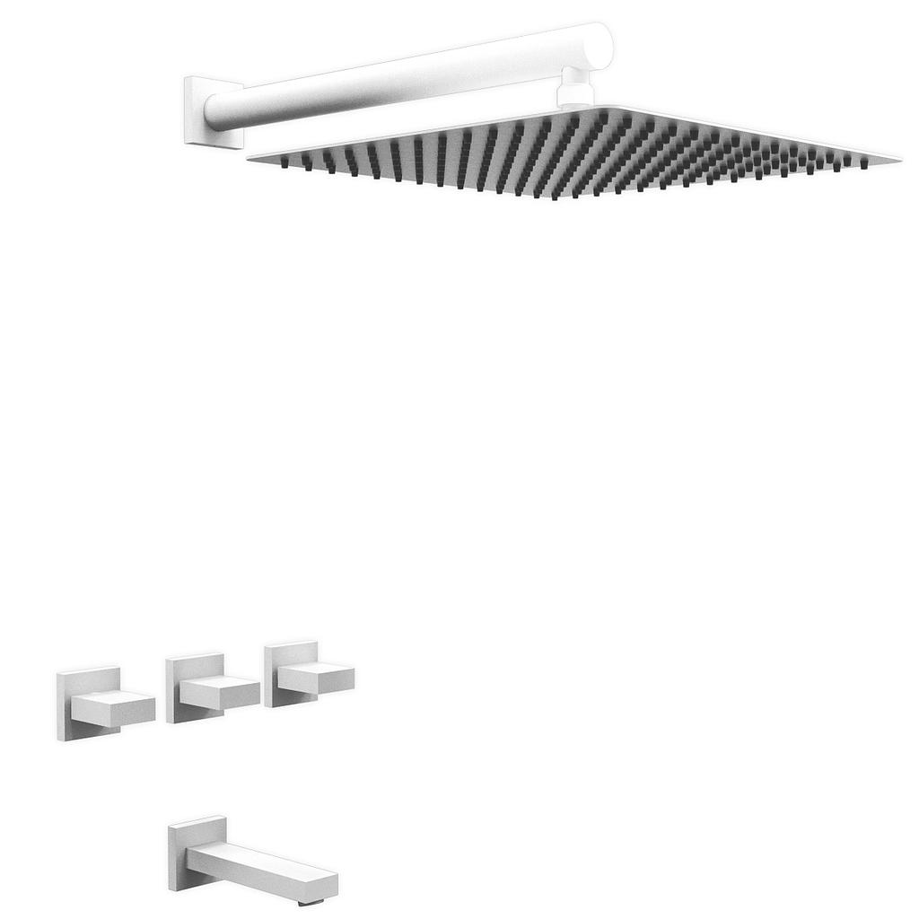 [26401] GRIFERÍA BICOMANDO DUCHA CON TRANSFERENCIA BLOCK UP WHITE HIDROMET – 10 AÑOS DE GARANTÍA [34003BLBL]