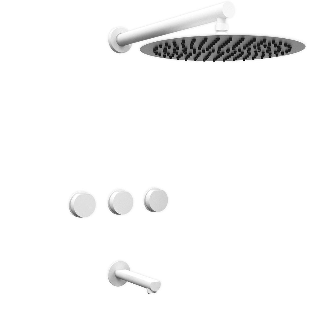 [26419] GRIFERÍA DUCHA BICOMANDO CON TRANSFERENCIA LUXURY BLANCO - HIDROMET - 10 AÑOS DE GARANTÍA [15008BLBL]