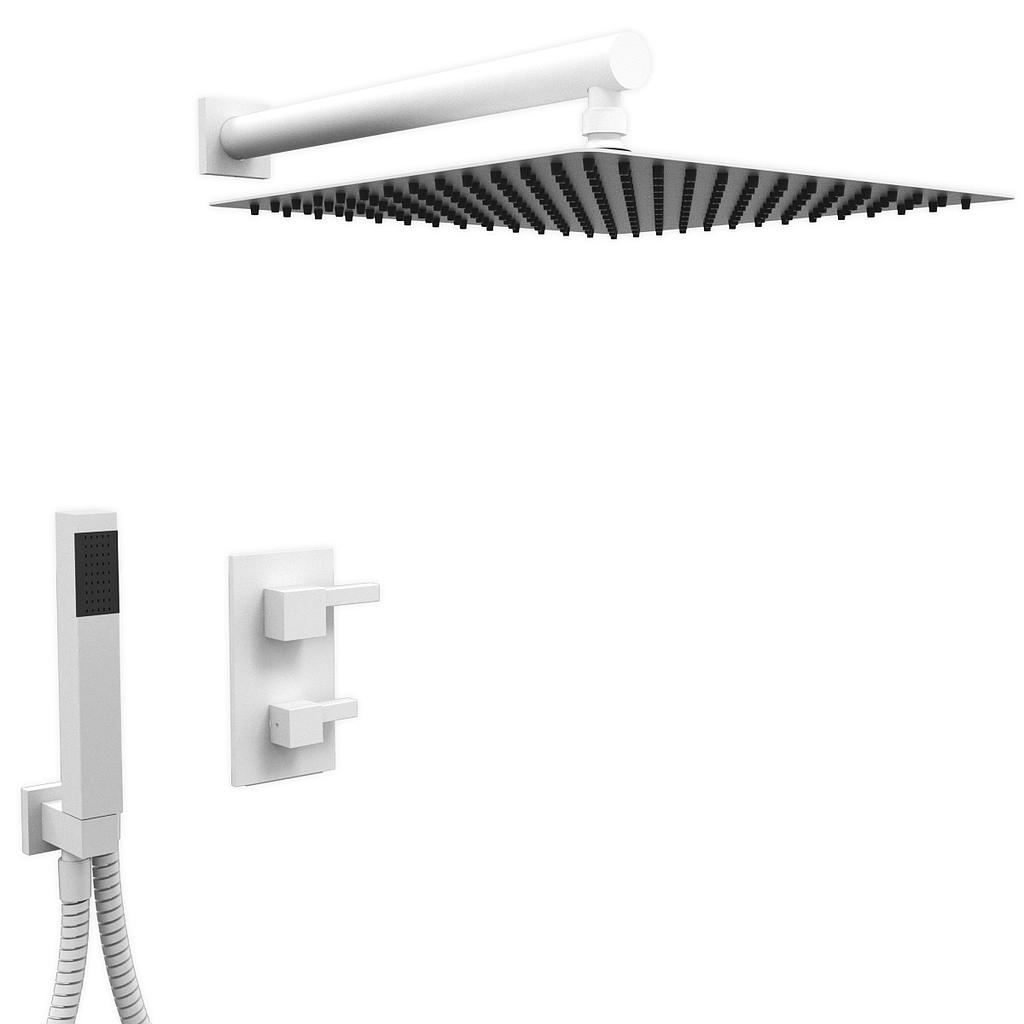 [26472] GRIFERÍA MONOCOMANDO DUCHA 2 VÍAS CON DUCHADOR ONE BLOCK WHITE HIDROMET – 10 AÑOS DE GARANTÍA [3505BLBL]