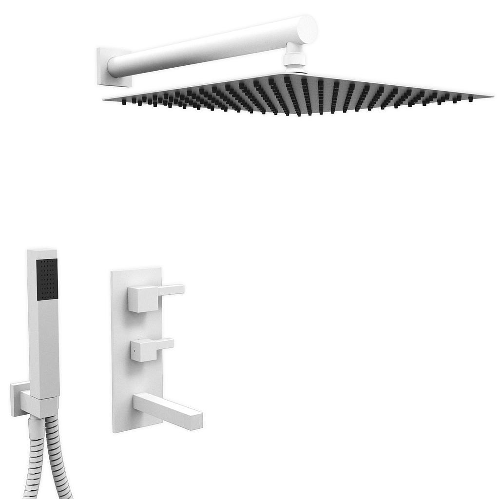 [26473] GRIFERÍA MONOCOMANDO DUCHA 3 VÍAS CON DUCHADOR ONE BLOCK WHITE HIDROMET – 10 AÑOS DE GARANTÍA [3510BLBL]