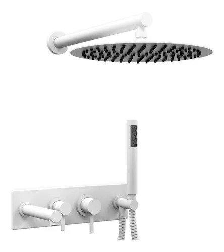 [26496] GRIFERÍA BICOMANDO DUCHA 3 VÍAS INTEGRAL ONE WHITE HIDROMET – 10 AÑOS DE GARANTÍA [3008BLBL]