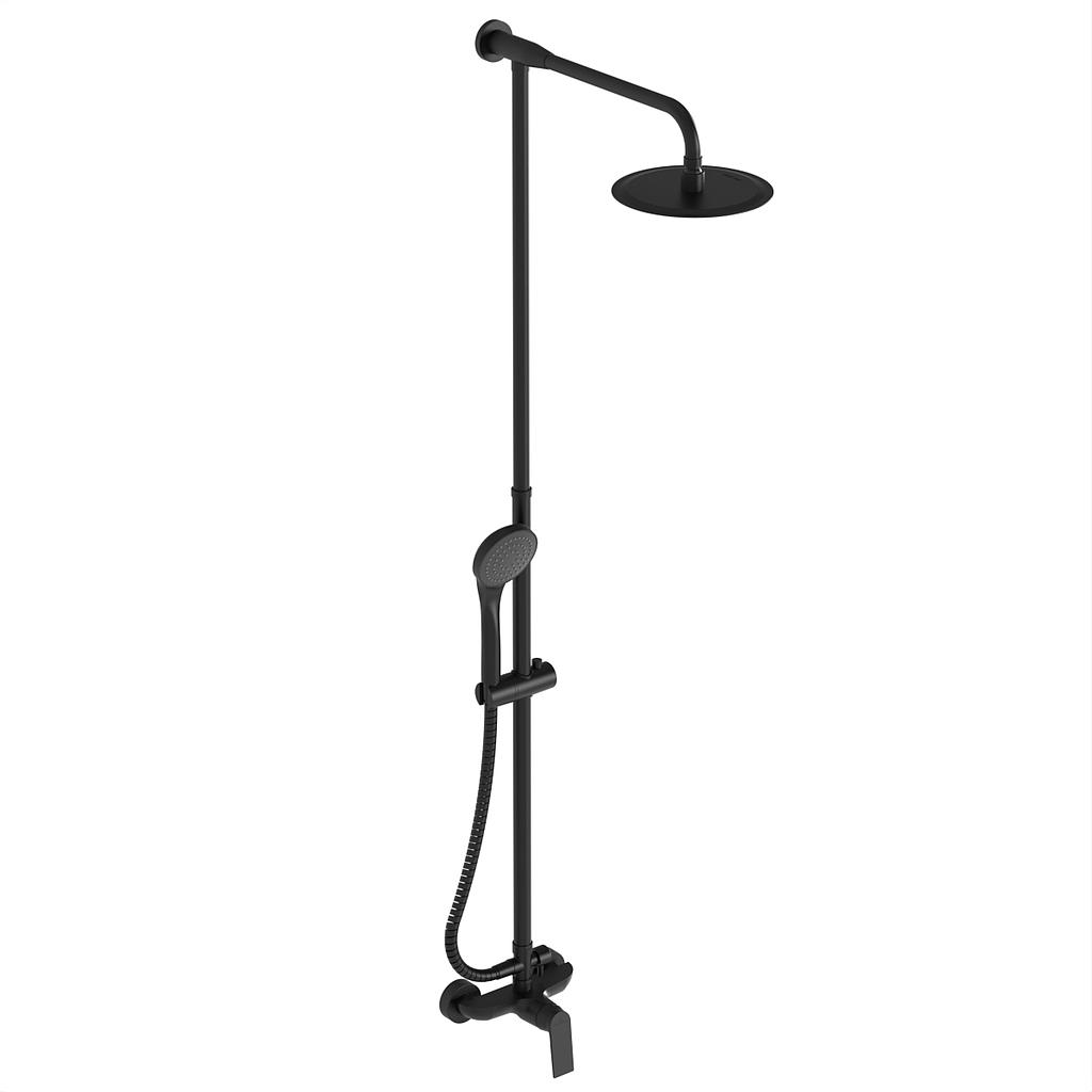 [26540] GRIFERÍA MONOCOMANDO DUCHA EXTERIOR CON TRANSFERENCIA CON BARRAL Y DUCHADOR RAPTOR BLACK - NUEVO LANZAMIENTO HIDROMET – 10 AÑOS DE GARANTÍA [9405NEGR]