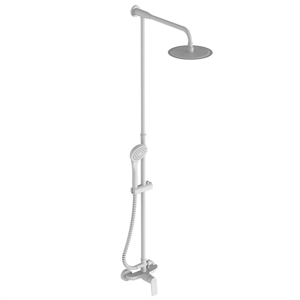 [26546] GRIFERÍA MONOCOMANDO DUCHA EXTERIOR CON TRANSFERENCIA CON BARRAL Y DUCHADOR RAPTOR WHITE - NUEVO LANZAMIENTO HIDROMET – 10 AÑOS DE GARANTÍA [9405BLBL]