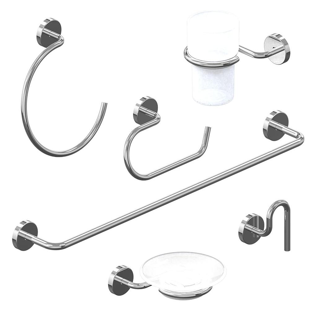 [26702] ACCESORIO KIT 6 PIEZAS LINEA JET CROMO HIDROMET  – 10 AÑOS DE GARANTÍA [03782CRCR]