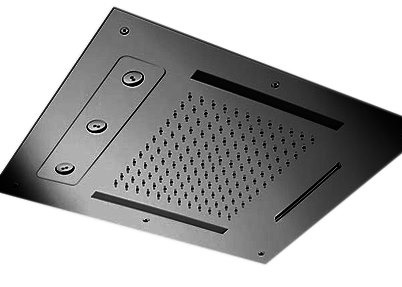 [26760] GRIFERÍA CROMOTERAPIA CON LED,  LAMA, LLUVIA Y ROTADORES BLACK HIDROMET – 10 AÑOS DE GARANTÍA [1916NEGR]