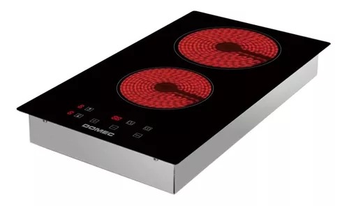 [27333] ANAFE EUROMATIC ELÉCTRICO T-02  VITROCERÁMICO 2 PUNTO DE COCCIÓN PARA APOYAR/EMBUTIR CONTROL TOUCH NEGRO - DOMEC [53899]