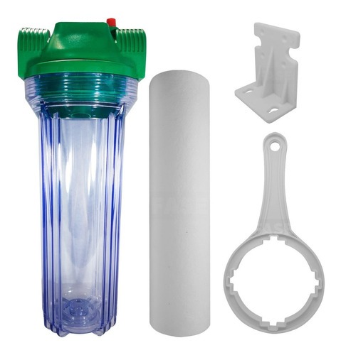 [27534] FILTRO 10" VERDE POLIPROPILENO - CON CARTUCHO FIBRA SINTETICA - HIDROQUIL - PARA CAÑERIA - PARA SEDIMENTO (copia)