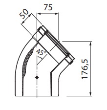 [27597] CODO Ø100/150 45° M-H OPTIMA CONDENS - PEISA [10001555]