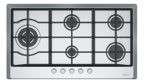 [27701] ANAFE A GAS 5 HORNALLAS 90CM FHM 905 - 1 TRIPLE CORONA - ACERO - SPAR [6600-123]