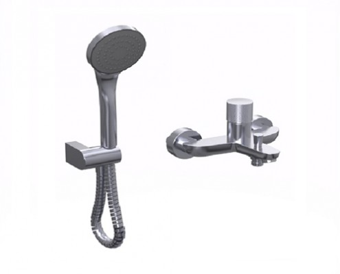 [27830] DUCHA  EXTERIOR MONOCOMANDO CON TRANSFERENCIA TEXTURE - CROMO - HIDROMET [9877CRCR]