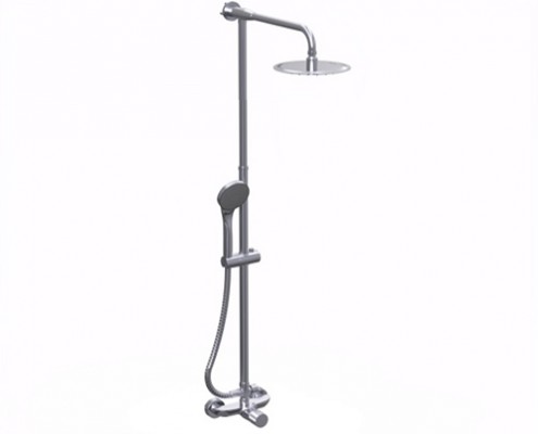 [27833] DUCHA EXTERIOR MONOCOMANDO CON TRANSFERENCIA Y BARRAL TEXTURE - CROMO - HIDROMET [9805CRCR]