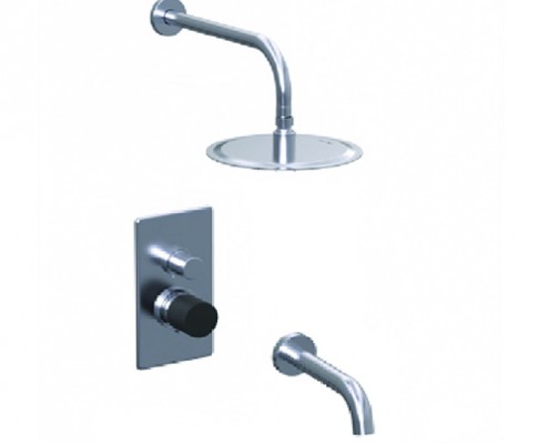 [27839] DUCHA EMBUTIDA MONOCOMANDO CON TRANSFERENCIA TEXTURE - CROMO NEGRO - HIDROMET [9803CRNE]