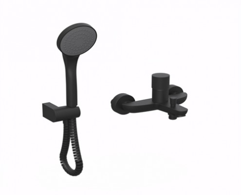 [27852] DUCHA EXTERIOR MONOCOMANDO CON TRANSFERENCIA TEXTURE - NEGRO - HIDROMET [9877NEGR]
