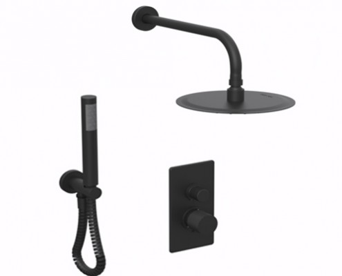 [27853] DUCHA MONOCOMANDO 2 VIAS TEXTURE - NEGRO - HIDROMET [9812NEGR]