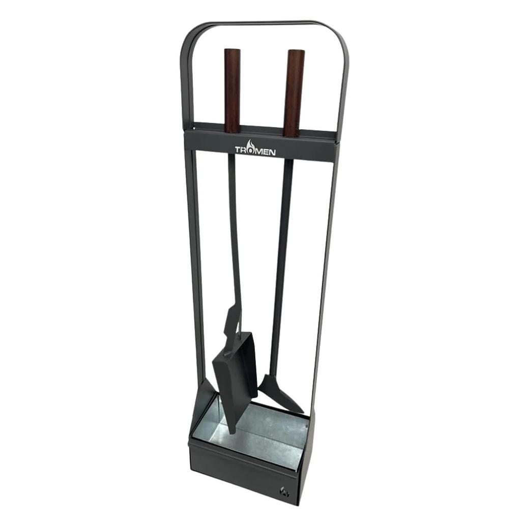 [27871] KIT ACCESORIOS CALEFACCIÓN: INCLUYE PALA, ATIZADOR CON SOPLADOR, BASE DE COLGADO Y CAJÓN CENICERO - TROMEN [05-000-167]