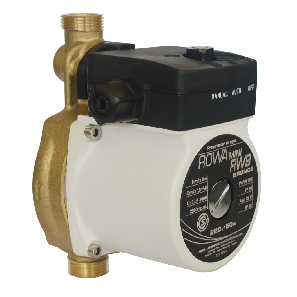 [27962] BOMBA PRESURIZADORA MINI RW 9 BRONCE MONOFASICA - ROWA [0020-0021]