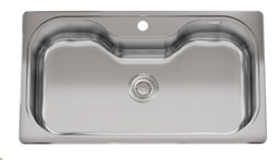 [28309] PILETA SIMPLE LUXOR SI85 ACERO - JOHNSON [LUXOR SI85 A]