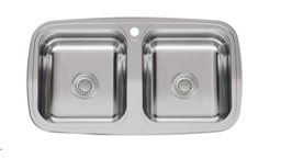 [28357] PILETA DOBLE ZARA D84 ACERO - JOHNSON [ZARA D84 A]