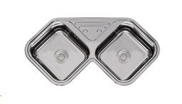 [28377] PILETA DOBLE AXA D78 ACERO - JOHNSON [AXAD78A]