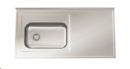 [28467] MESADA CON PILETA Z52 160CM - SOPAPA
 CESTILLO ACERO - JOHONSON [Mesada 160 con]