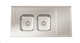 [28469] MESADA CON PILETA C28 120CM- SOPAPA
 CESTILLO ACERO - JOHONSON [Mesada 120 con]