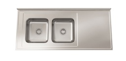 [28471] MESADA CON PILETA C37 160CM- SOPAPA
 CESTILLO ACERO - JOHONSON [Mesada 160 con]