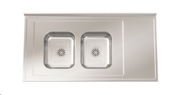 [28480] MESADA CON PILETA CC28 120CM - SOPAPA 
AMERICANA ACERO - JOHONSON [Mesada 120 con]