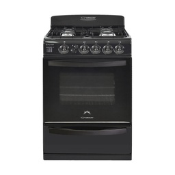 [28582] COCINA MULTIGAS 4 HORNALLAS CON REJILLAS DIVIDIDAS  - EFICIENCIA ENERGÉNITCA A+ - CRISTAL ESPEJADO - PARRILLA DESLIZANTE - LUZ - NEGRO - ORMAY [GALANT N]