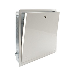 [6698] GABINETE 400X450X110 MM CON SOPORTE, TAPA Y MARCO BLANCO