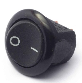 [7467] INTERR. UNIP. 220V CAJA NEGRA TECLA NEGRA REDONDO COD:300136