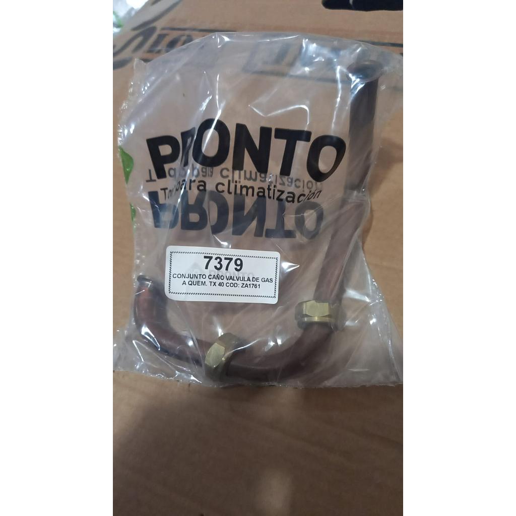 [7379] CONJUNTO CAÑO VALVULA DE GAS A QUEM. TX 40 COD: ZA1761