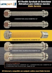 [12502] KIT FLEXIBLES CONEXIONES GAS Y AGUA DOBLE SERVICIO - LP