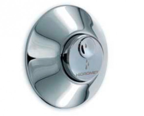 [23276] VALVULA DESCARGA INODORO HIDROMET - CON CORTE DOBLE ACCION - CROMO - 10 AÑOS DE GARANTIA
