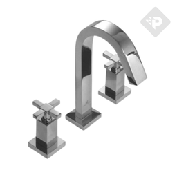 [23281] GRIFERIA LAVATORIO GEOMETRY CRUZ HIDROMET - CROMO - 10 AÑOS DE GARANTIA