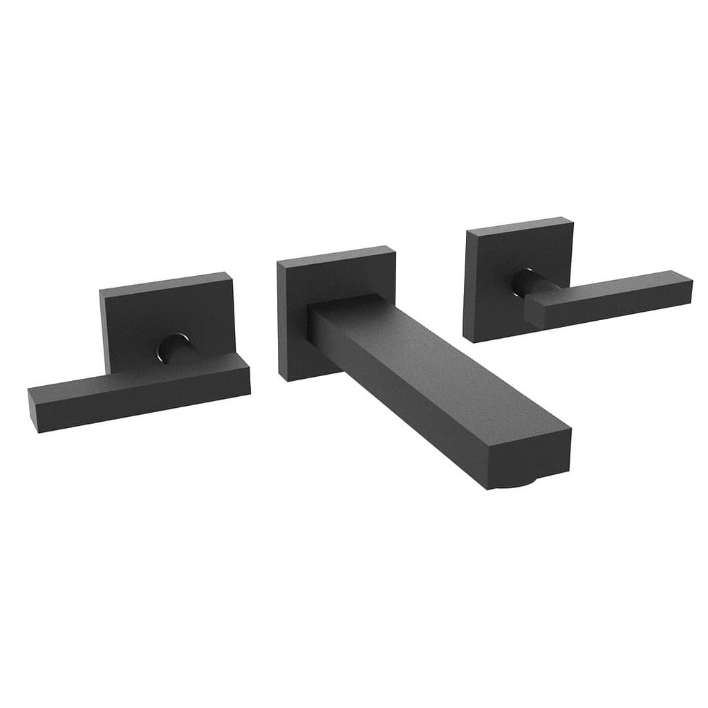 [23285] GRIFERIA LAVATORIO PARED BLOCK LEVER HIDROMET - BLACK - 10 AÑOS DE GARANTIA