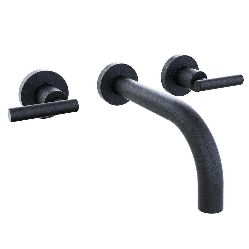 [23325] GRIFERIA LAVATORIO DE PARED SUN LEVER HIDROMET - BLACK - 10 AÑOS DE GARANTIA