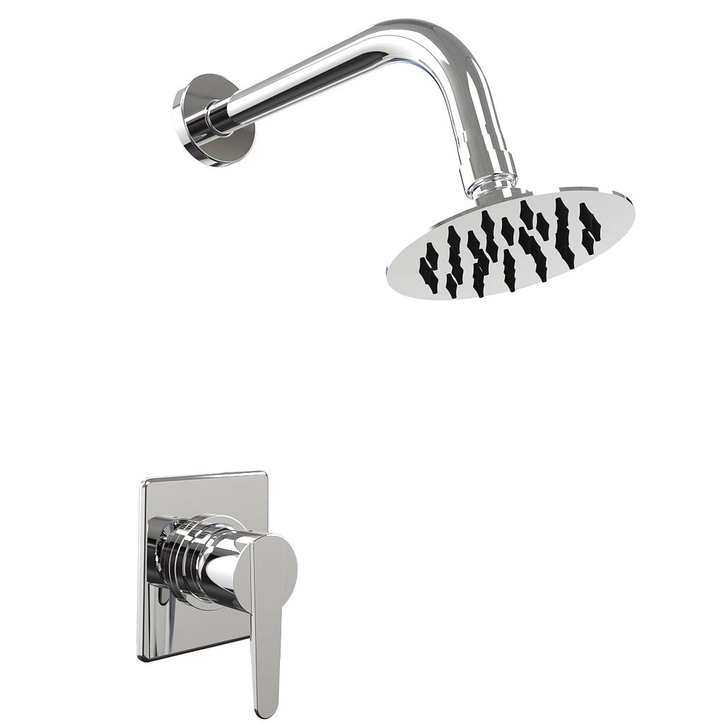 [23439] GRIFERIA DUCHA SIN TRANSFERENCIA EMBUTIR MONOCOMANDO FLAT HIDROMET - CROMO - 10 AÑOS DE GARANTIA [08404CRCR]