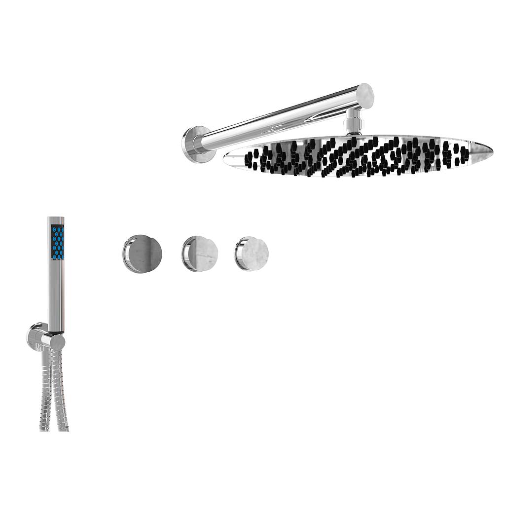 [23689] GRIFERIA BICOMANDO DUCHA 2 VIAS CON TRANSFERENCIA CON DUCHADOR LUXURY CROMO HIDROMET – 10 AÑOS DE GARANTÍA [15053CRCR]