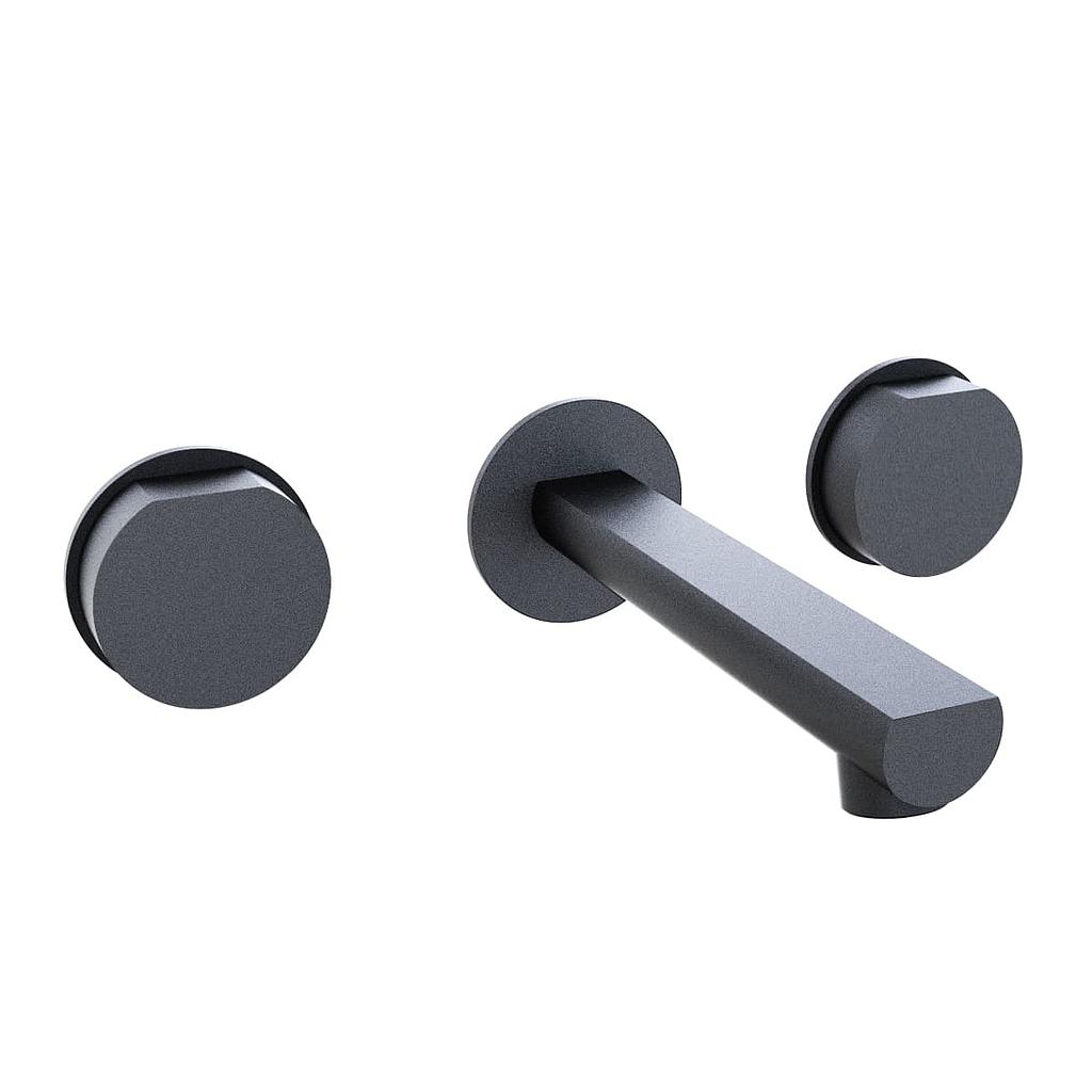 [23698] GRIFERIA BICOMANDO LAVATORIO DE PARED LUXURY BLACK HIDROMET – 10 AÑOS DE GARANTÍA [15090NEGR]